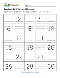 counting to 30 worksheet