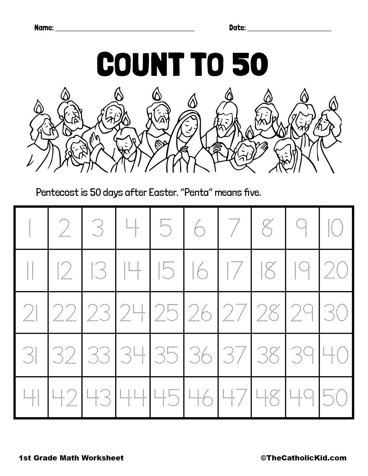 1st Grade Math - Catholic Themed - Download Pack - TheCatholicKid.com