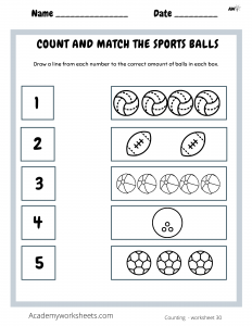 Count and Match Numbers 1-5 Worksheets - Academy Worksheets