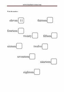 FREE NUMBERS 11-20 WORKSHEETS - Teachers Zone