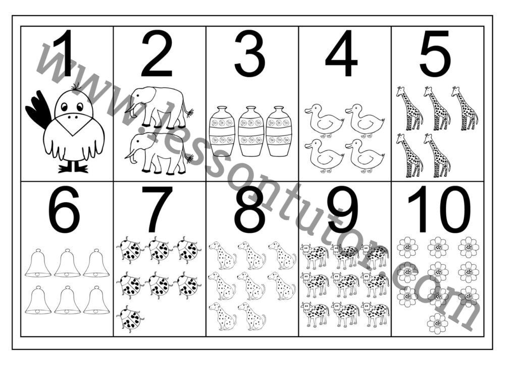 counting worksheet for kindergarten 1 10