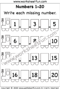 counting worksheet for kindergarten 1 20