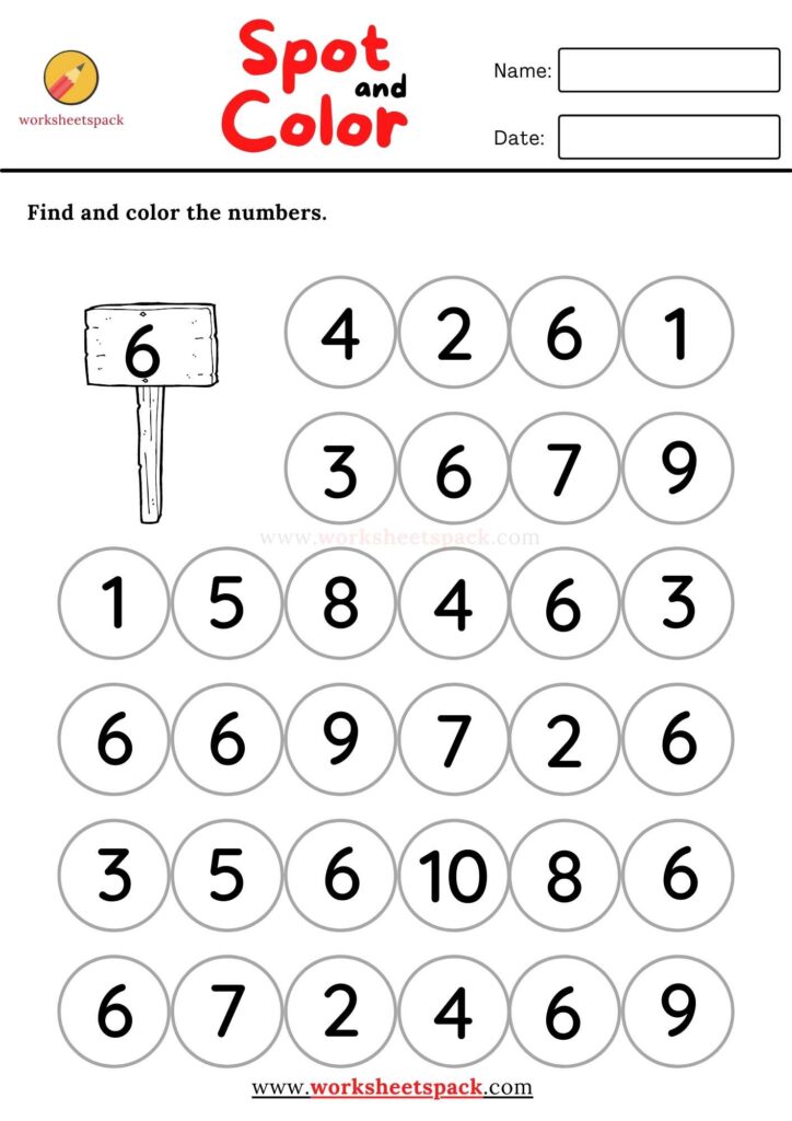 Preschool number worksheets 1-10 - worksheetspack
