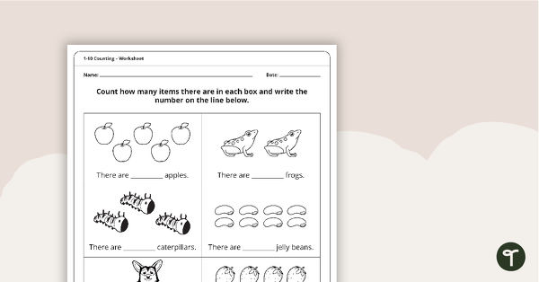counting worksheet up to 10