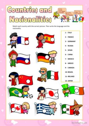 810 Countries English ESL worksheets pdf &  doc