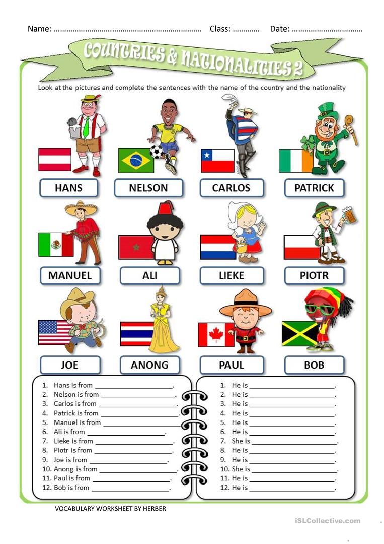 country worksheet