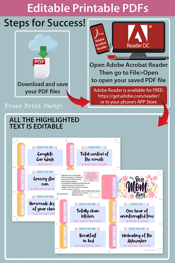 Mom Coupons Book Printable [Best Mom Ever] - Press Print Party!