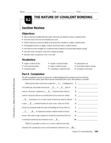 covalent bonds worksheet