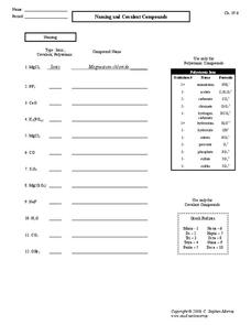 covalent compounds worksheet answers