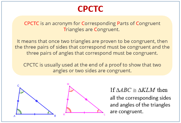 CPCTC (examples, solutions, videos, worksheets, activities)
