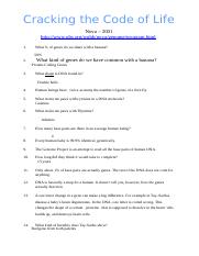 CodeofLifeVideoQuestions-1 1 answers.docx - Cracking the Code of ...