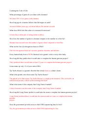 Cracking the Code of Life Question Turn in.docx - Cracking the ...