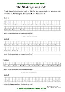 The Shakespeare Code Worksheet for 9th - 11th Grade | Lesson Planet