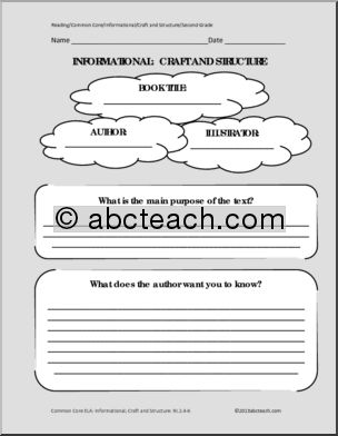 Information Text Template - Reading Standards Worksheets - 2nd ...