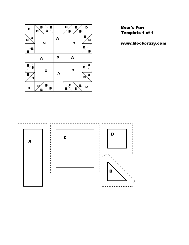 Free Patchwork Quilt Block Patterns, Printable Blocks and Templates