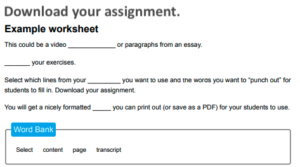 create a fill in the blank worksheet