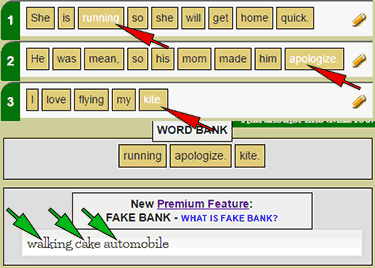 create a fill in the blank worksheet