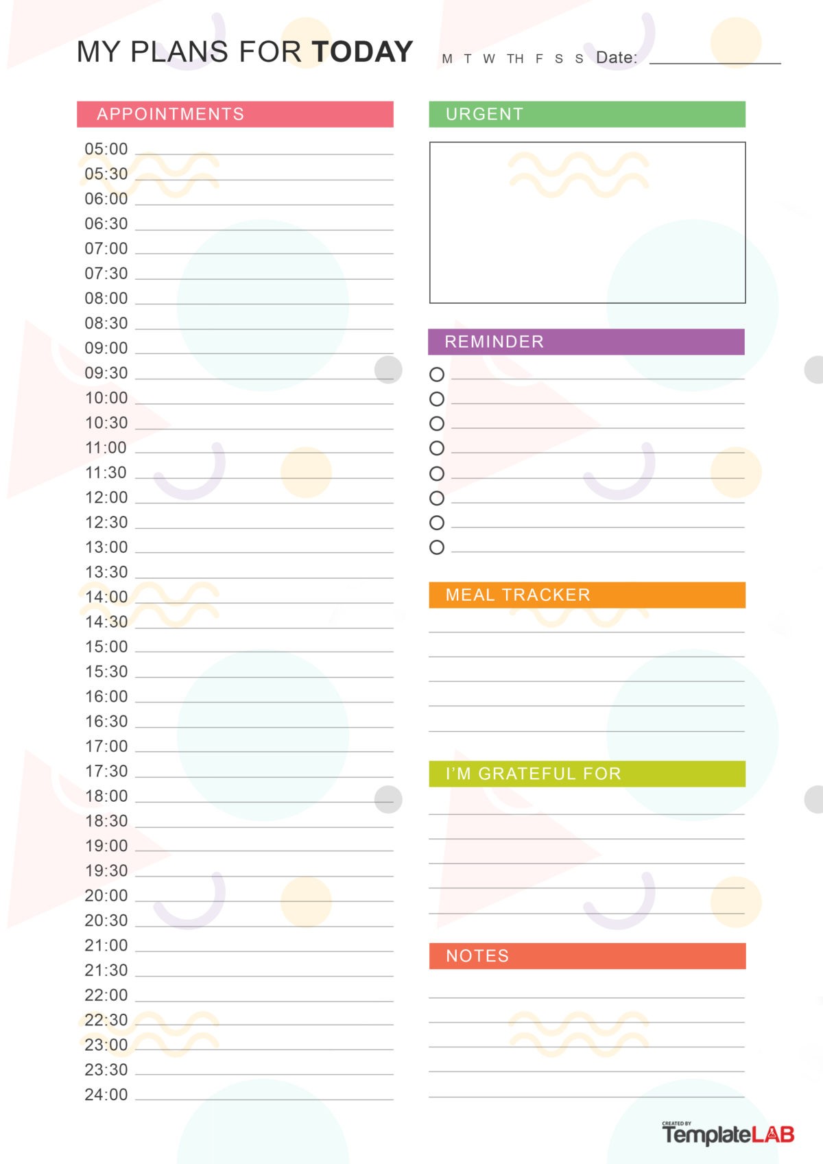 create a printable daily planner