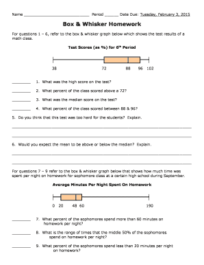 Box And Whisker Plot Worksheet - Fill Online, Printable, Fillable ...
