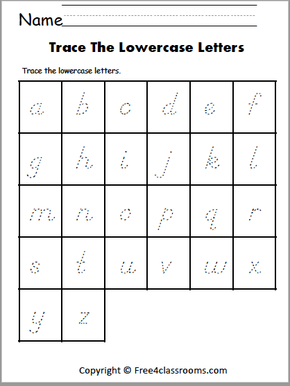 Free Trace Lowercase DNealian Letters Worksheet - Free Worksheets ...