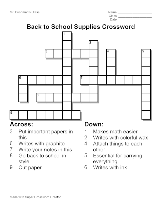 About - Super Crossword Creator - eduBakery.com
