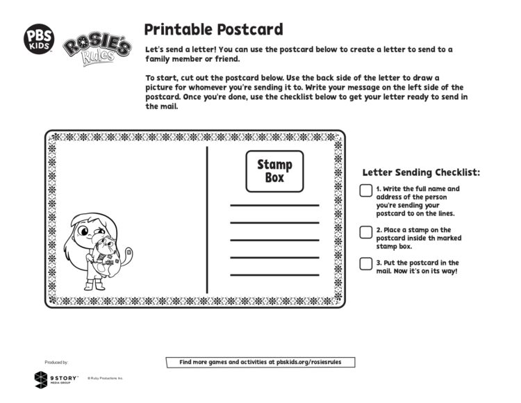 Printable Postcard | Kids Coloring Pages | PBS KIDS for Parents