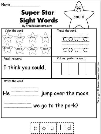 Free Sight Word Worksheet - (could) - Free Worksheets ...
