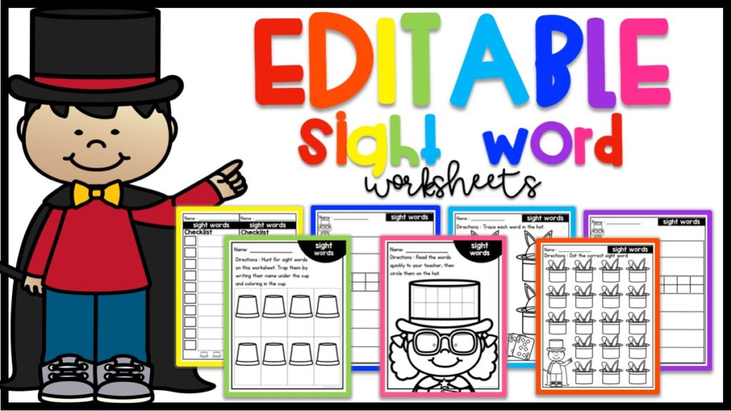 Editable Sight Word Worksheets · Kayse Morris