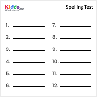 Worksheet Generator Spelling Test - kiddoworksheets