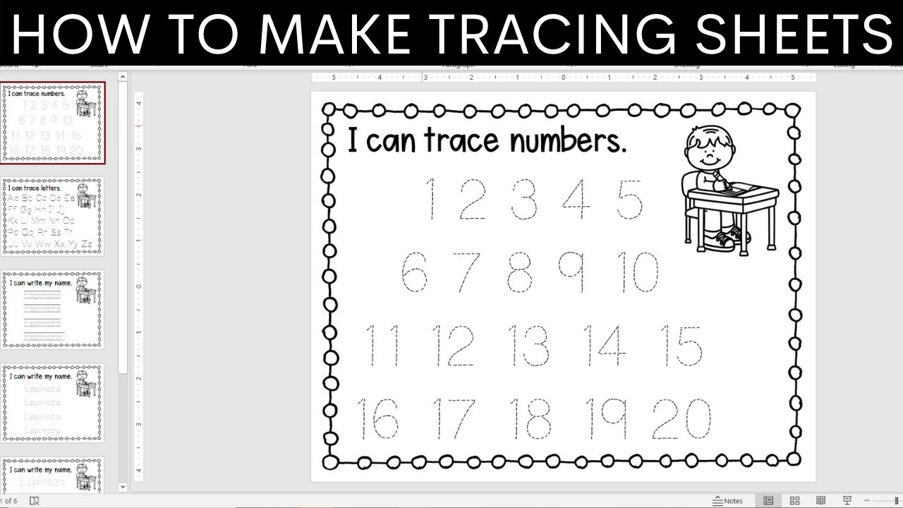 Teacher PowerPoint Tutorial: How to make your own tracing worksheets &   download free tracing fonts