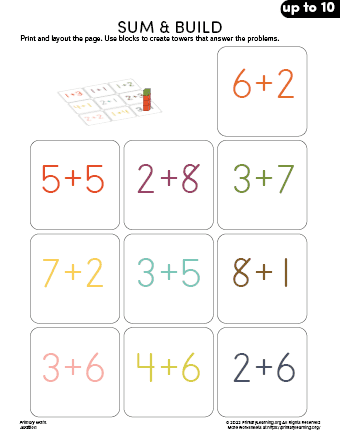 Sum up to 10 &  Build a Tower  
