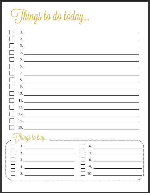 create your own printable to do list