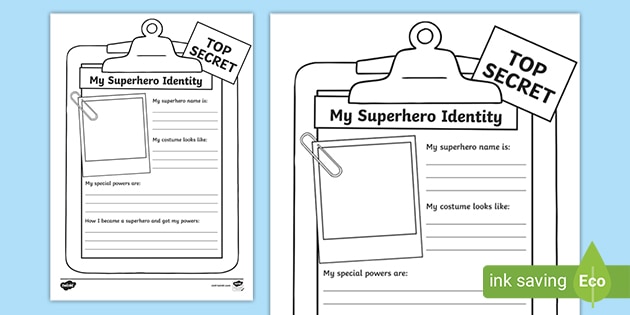 create your own superhero worksheet