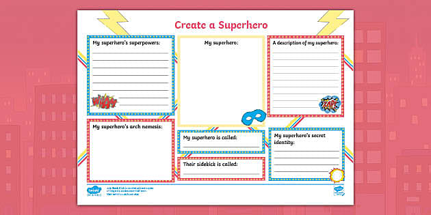 Create a Superhero Worksheet (teacher made) - Twinkl