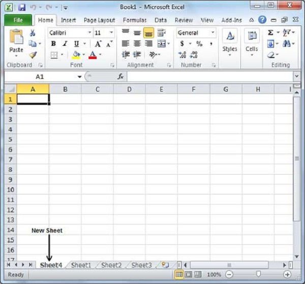 Create Worksheet in Excel 2010