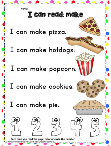 creating kindergarten worksheet sight words