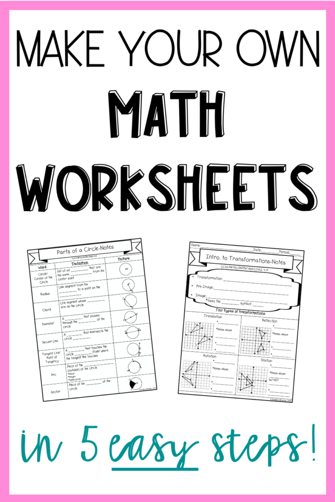 Make Your Own Math Worksheets in 5 Easy Steps - Lindsay Bowden