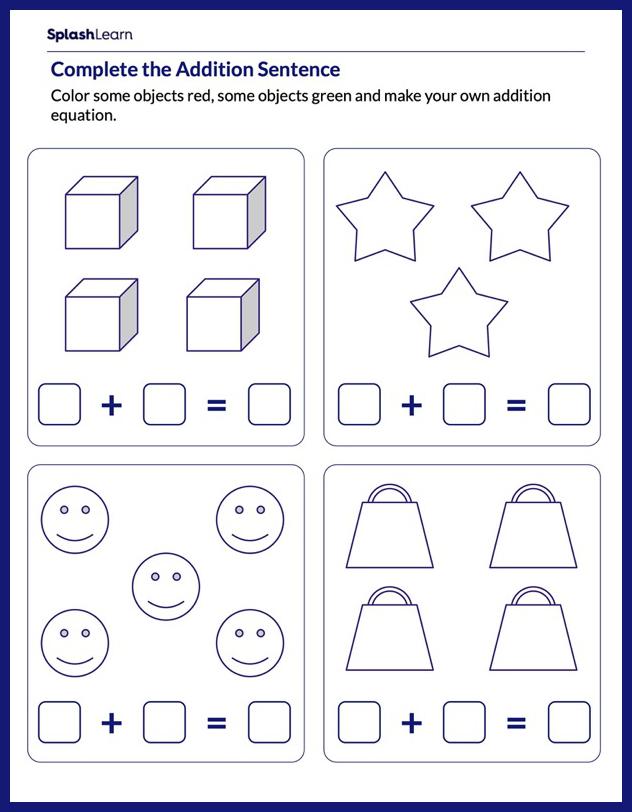 Make an Addition Equation - Math Worksheets - SplashLearn