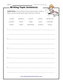 creating sentences worksheet
