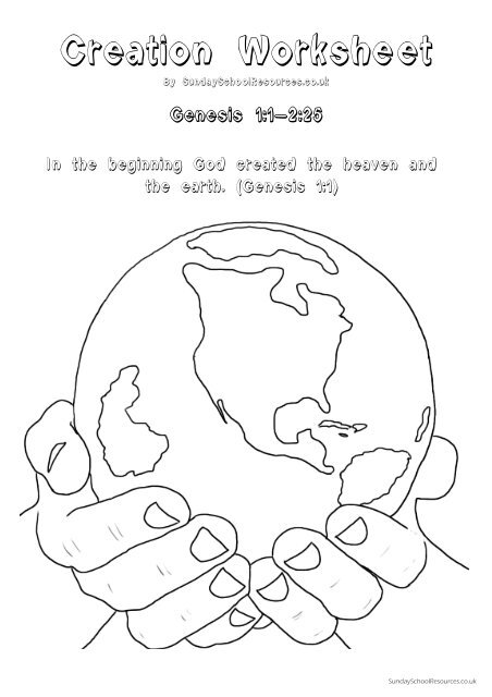 Creation Worksheet Booklet - Sunday School Resources