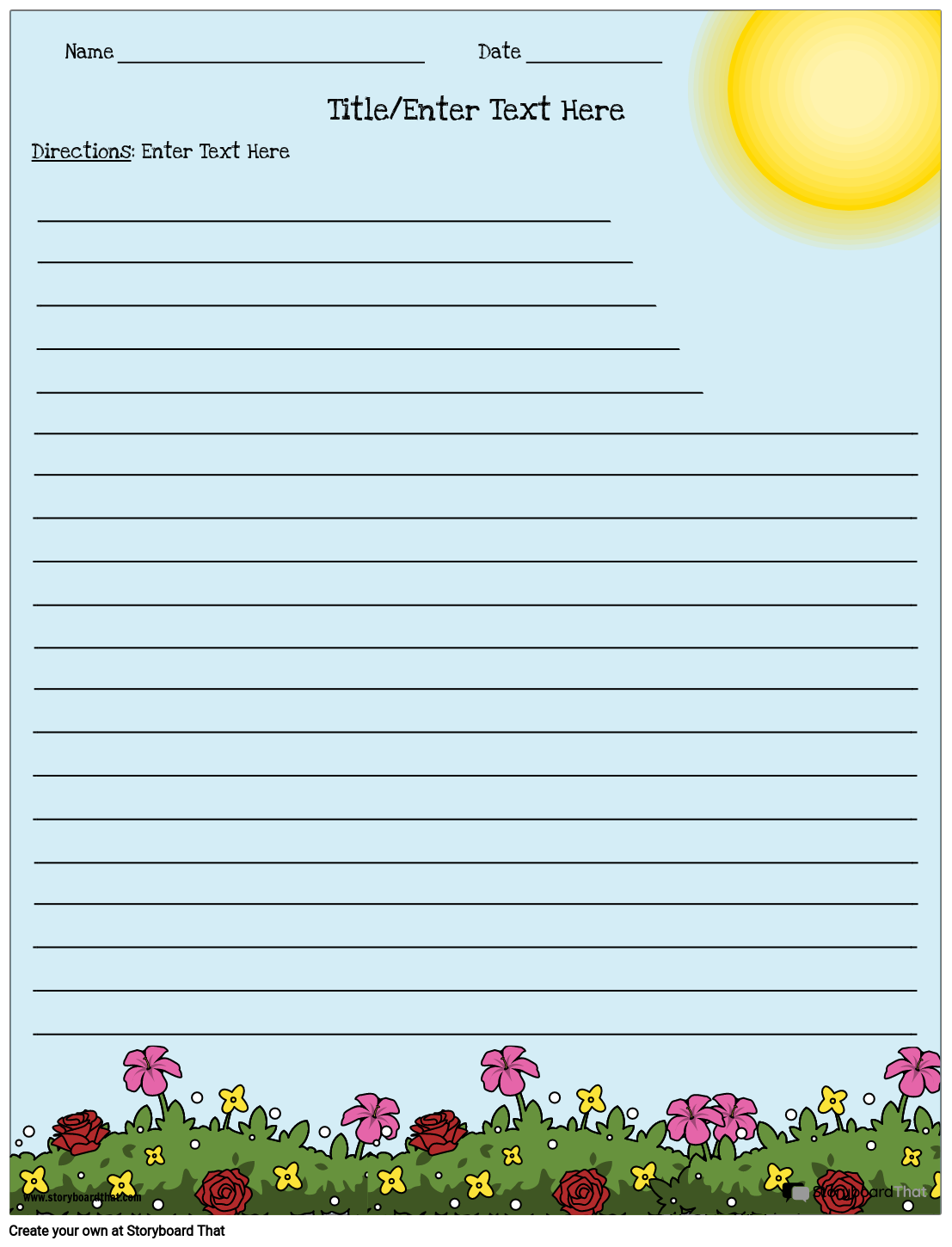 creative writing worksheet