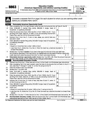 2013 Form IRS 8863 Fill Online, Printable, Fillable, Blank - pdfFiller