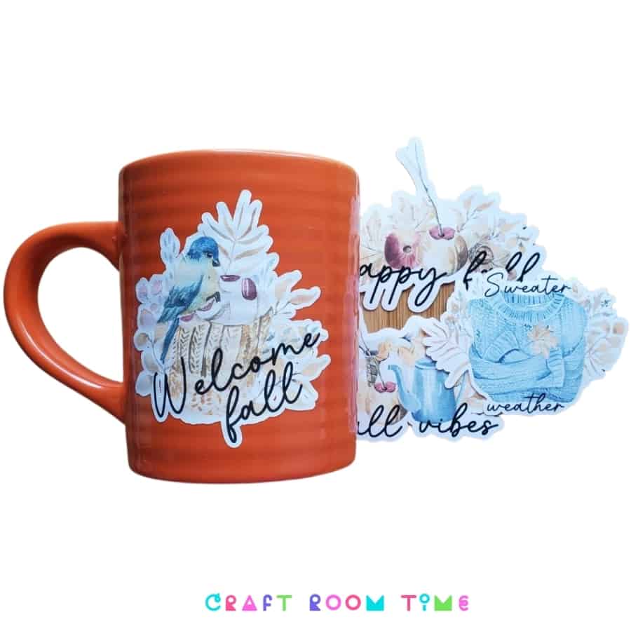 cricut printable vinyl on mugs