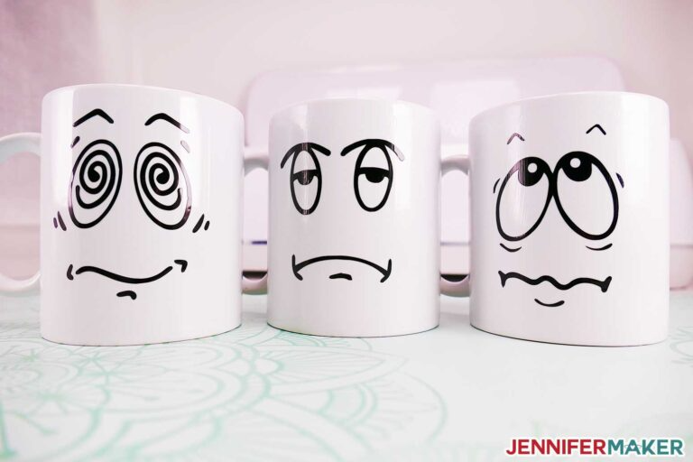 cricut printable vinyl on mugs