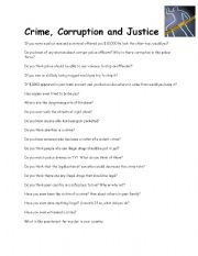 Conversation crime corruption and justice - ESL worksheet by ...