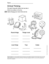 critical thinking worksheet for 1st grade