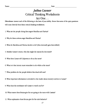 Critical Thinking Worksheets Pdf - Fill and Sign Printable ...