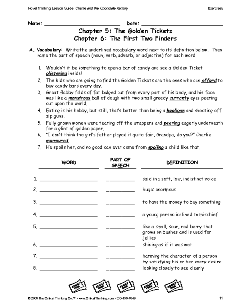 Critical Thinking Worksheet Grades 3-5: Vocabulary | Education World