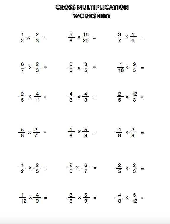 Multiplication - Times Tables and Cross Multiplying Fractions ...