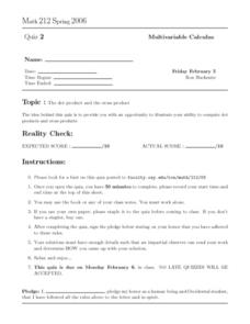 cross product worksheet